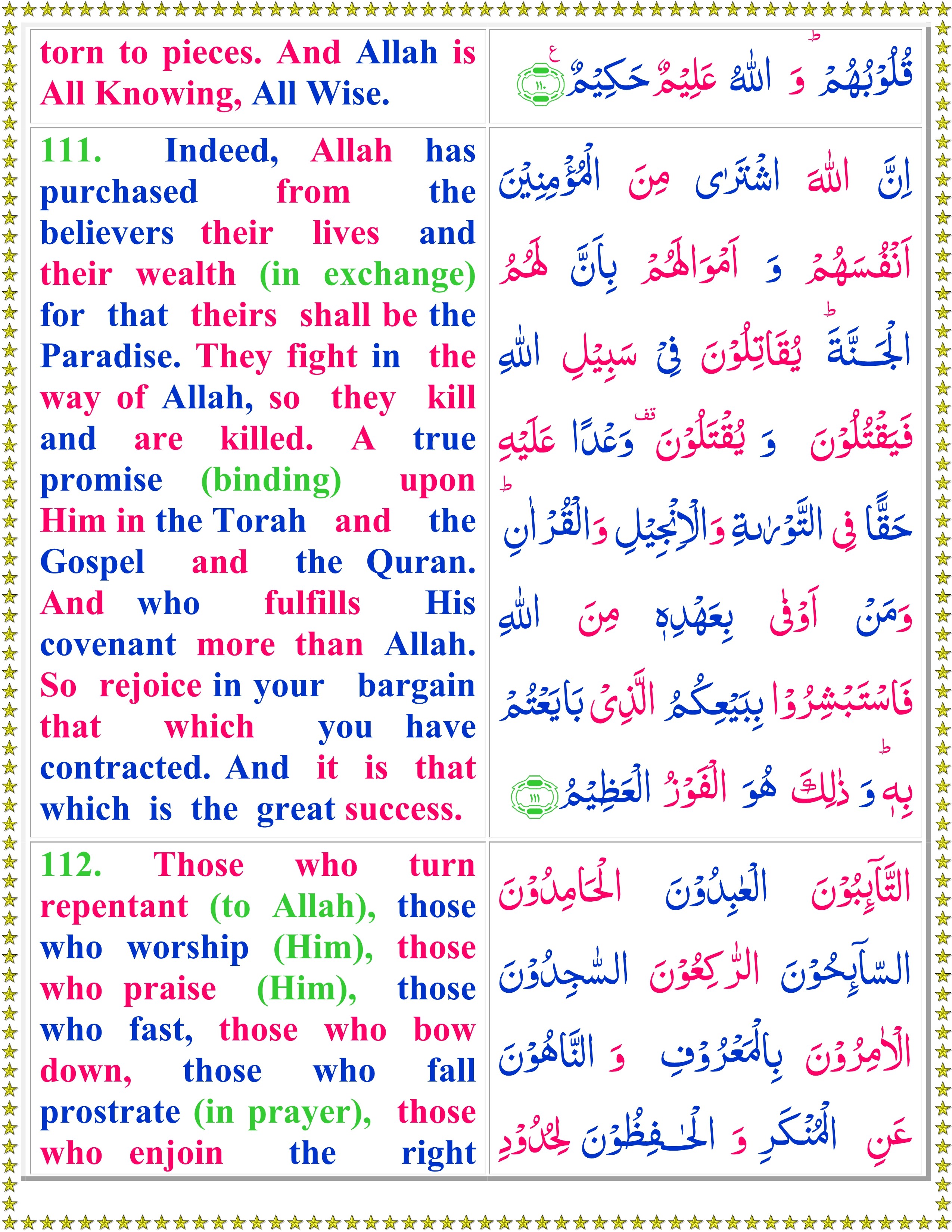 Surah At Taubah English Page 4 Of 5 Quran O Sunnat