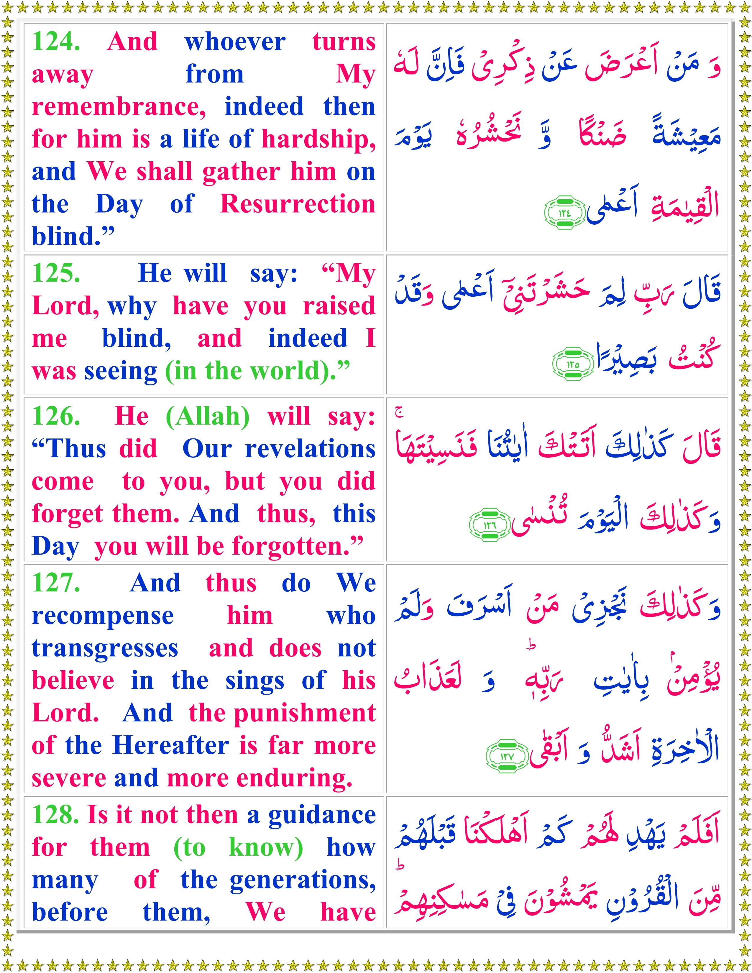 Surah Taha (English) - Page 3 of 3 - Quran o Sunnat