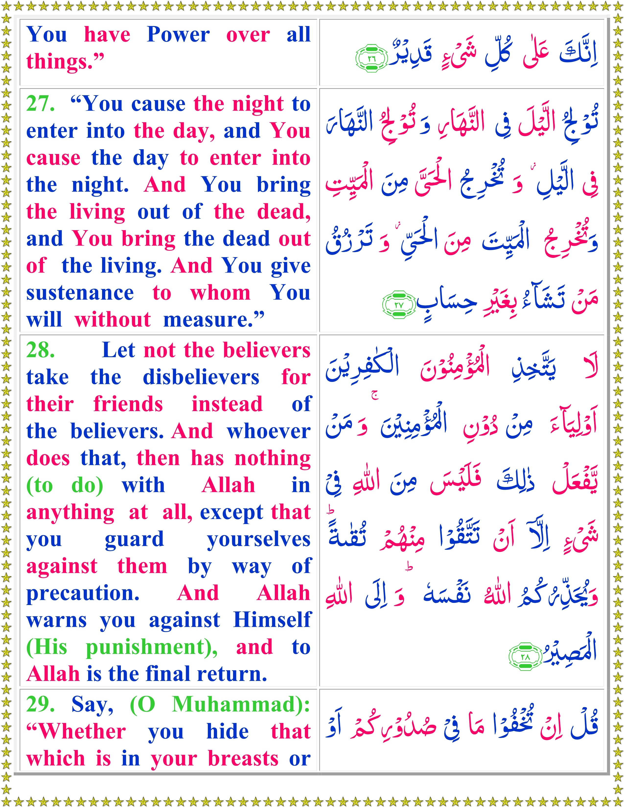 Surah Al Iimran Quran In English With Transliteration And Arabic