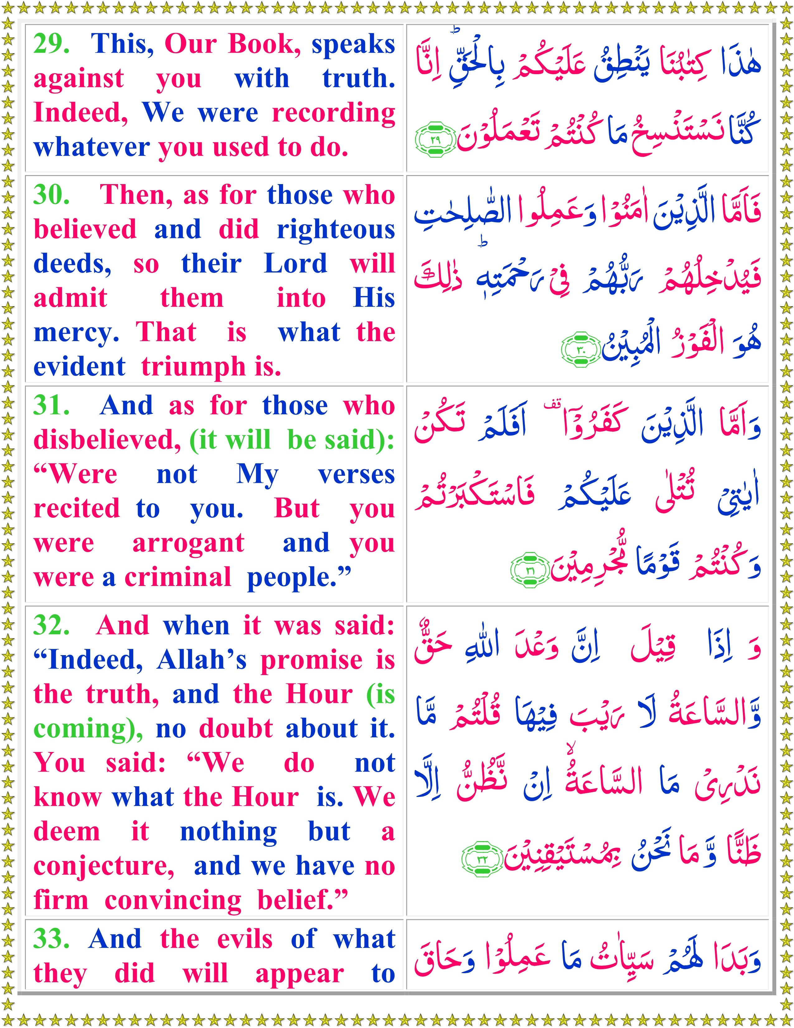 Read Surah Al Jasia With English Translation - Quran o Sunnat