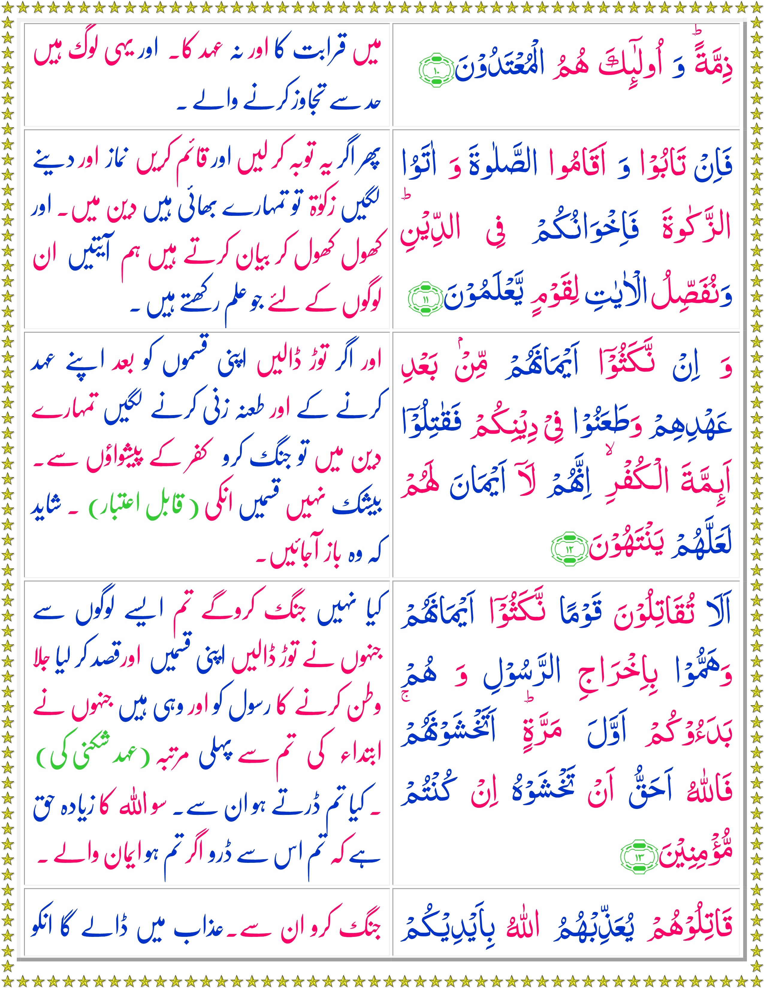 Surah Toba With Urdu Translation