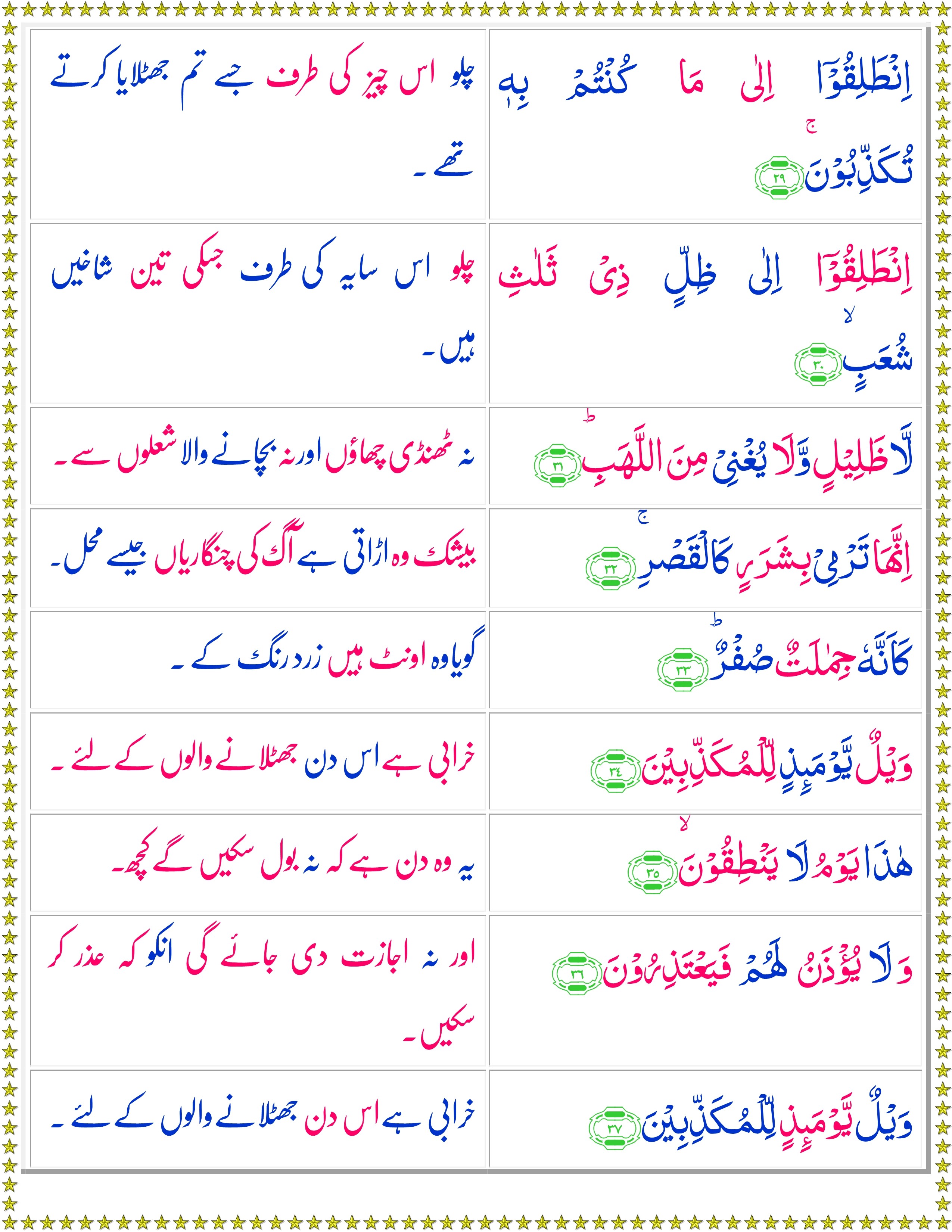 Surat Al Mursalat - Quran surah Al Mursalat 34 (QS 77: 34) in arabic