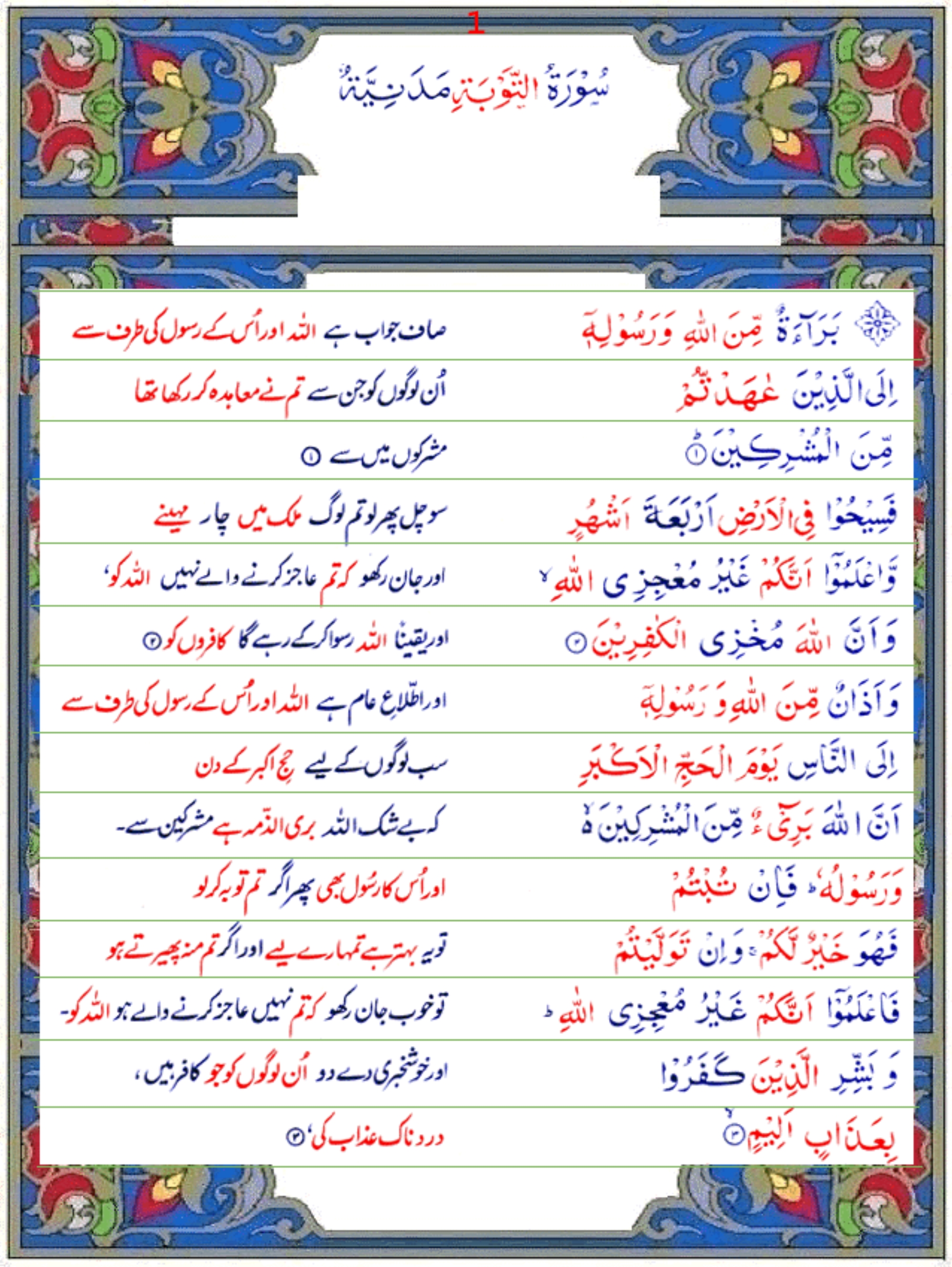 Surah At Taubah Urdu1 Quran O Sunnat