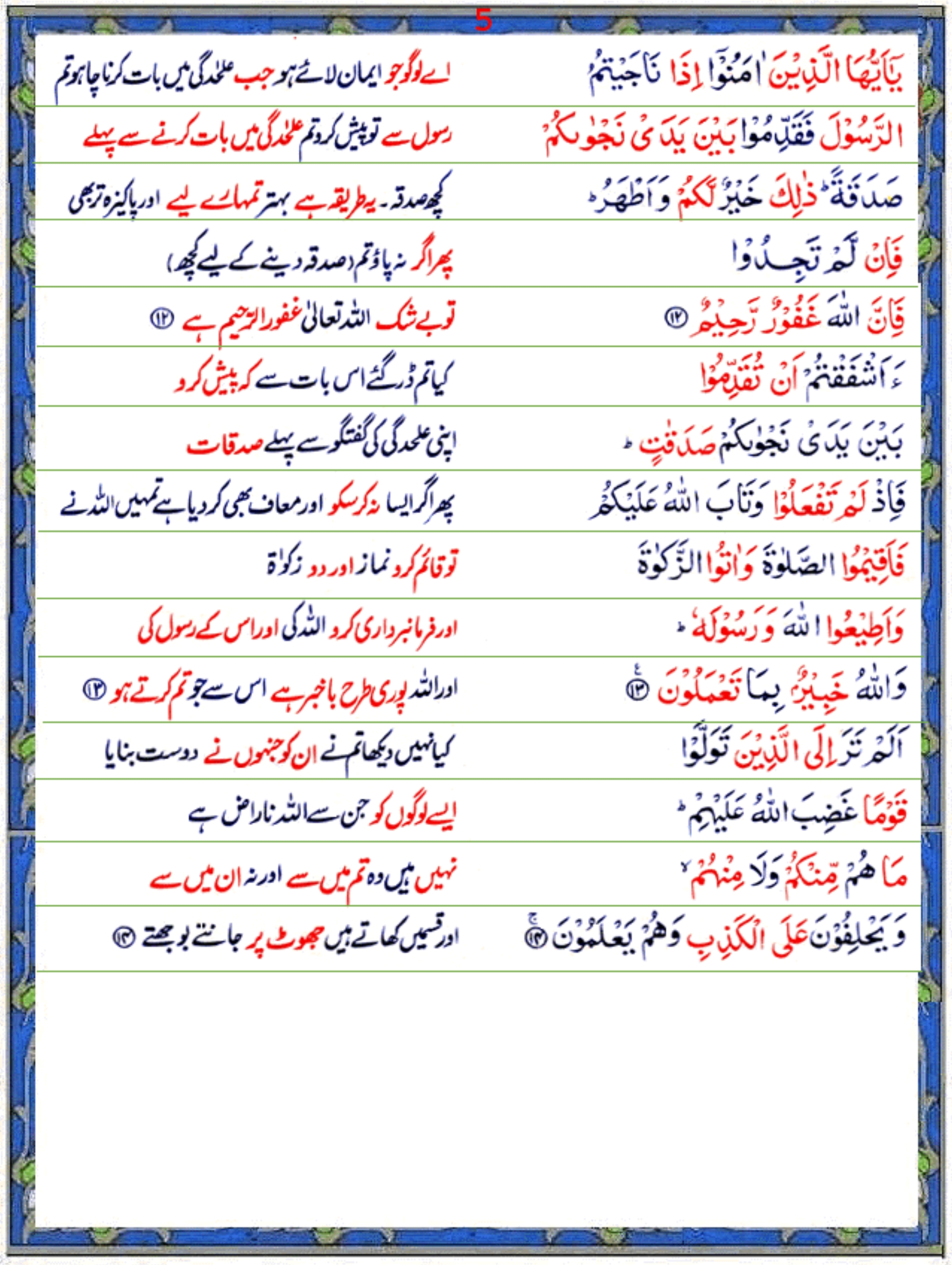Surah Al Mujadilah Urdu1 Quran O Sunnat